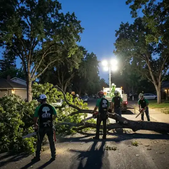 Emergency night tree removal in San Diego after a storm